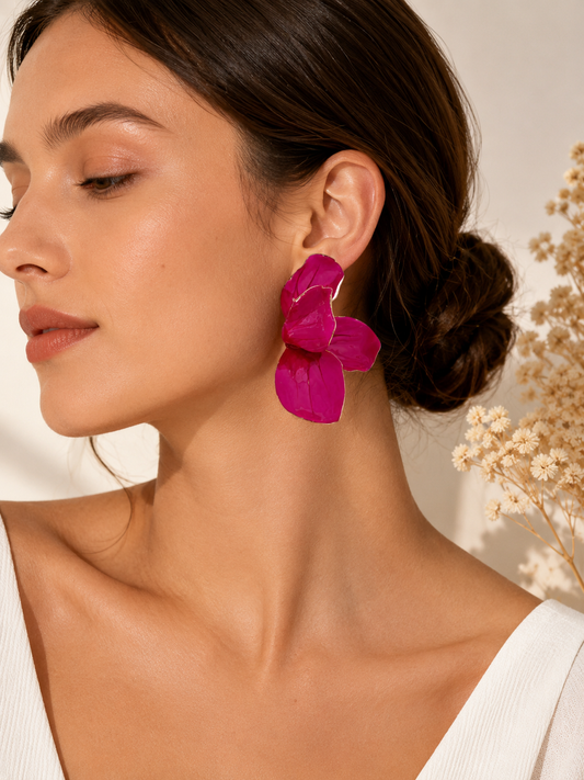 Boucle pétales glamour rose