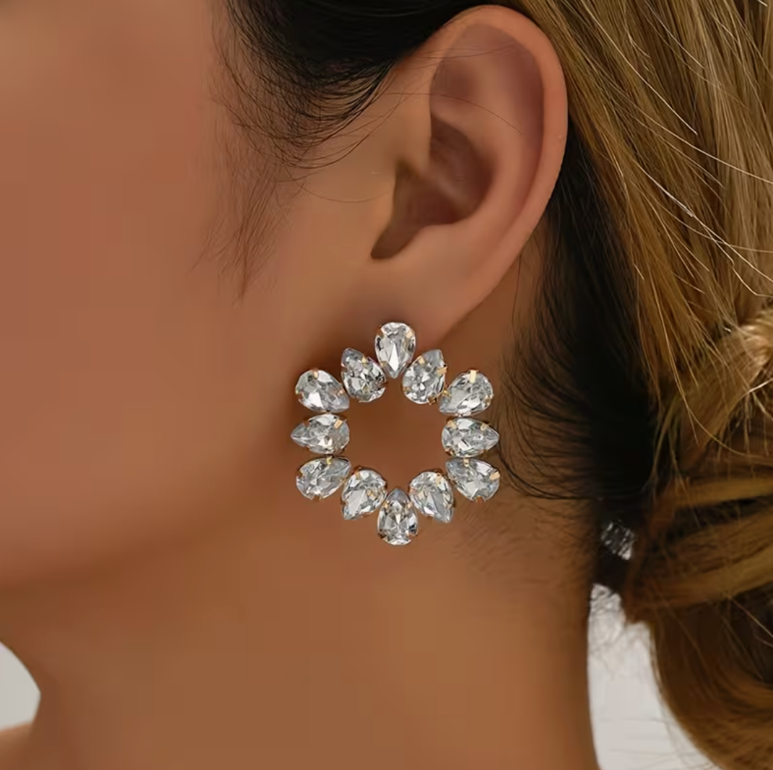Boucles d'oreilles en strass pour femmes