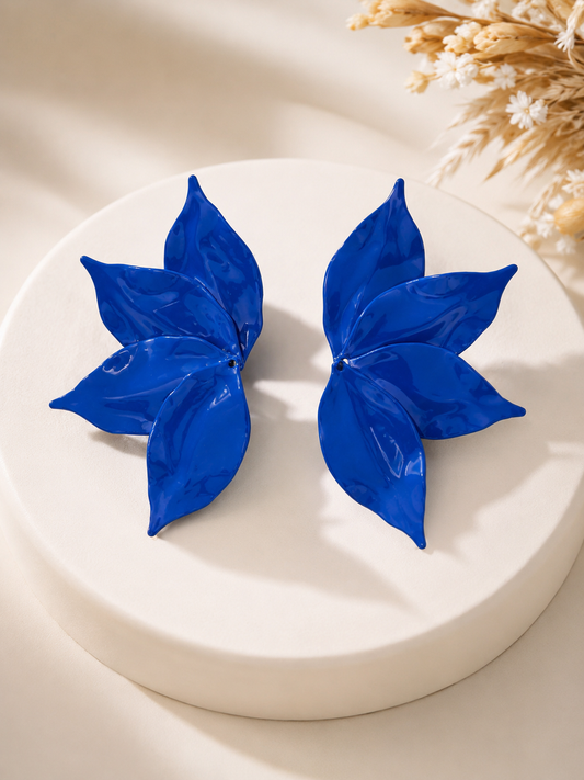 Boucles d'oreilles bleu brillant