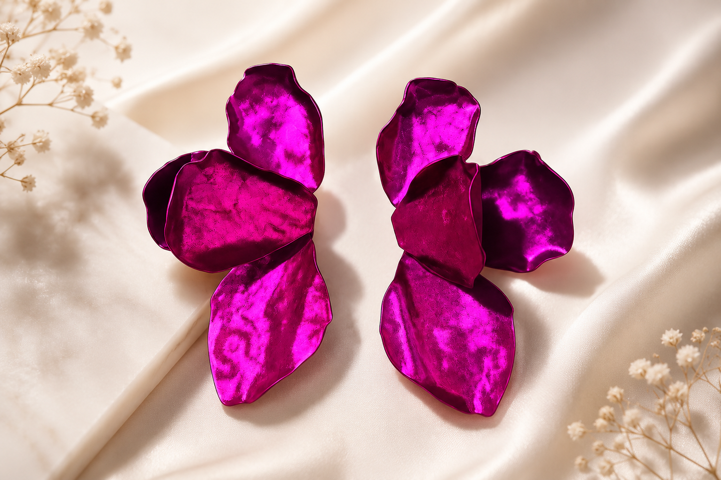 Boucles d'oreilles rouge rose