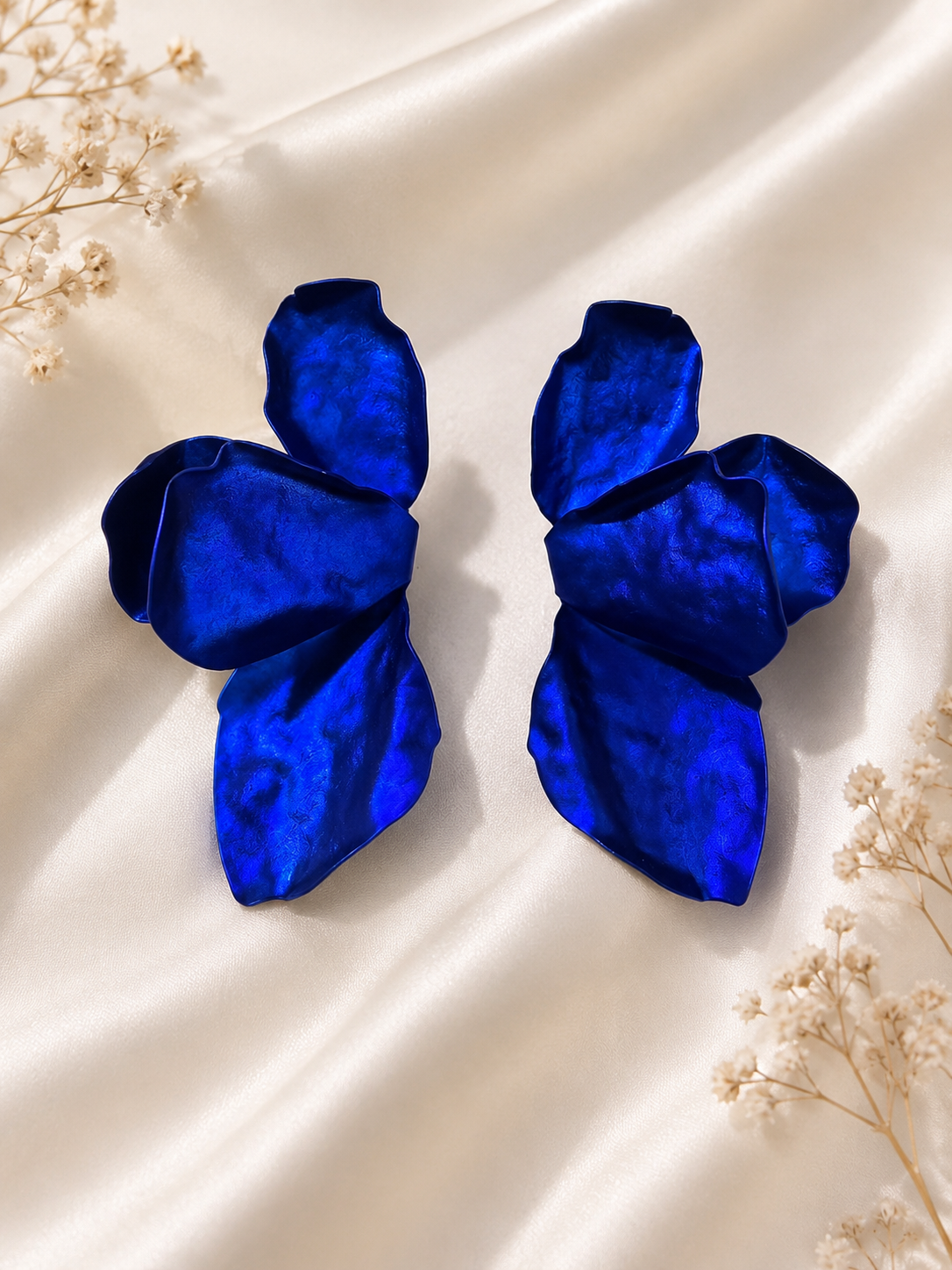 Boucles d'oreilles bleu métallisé