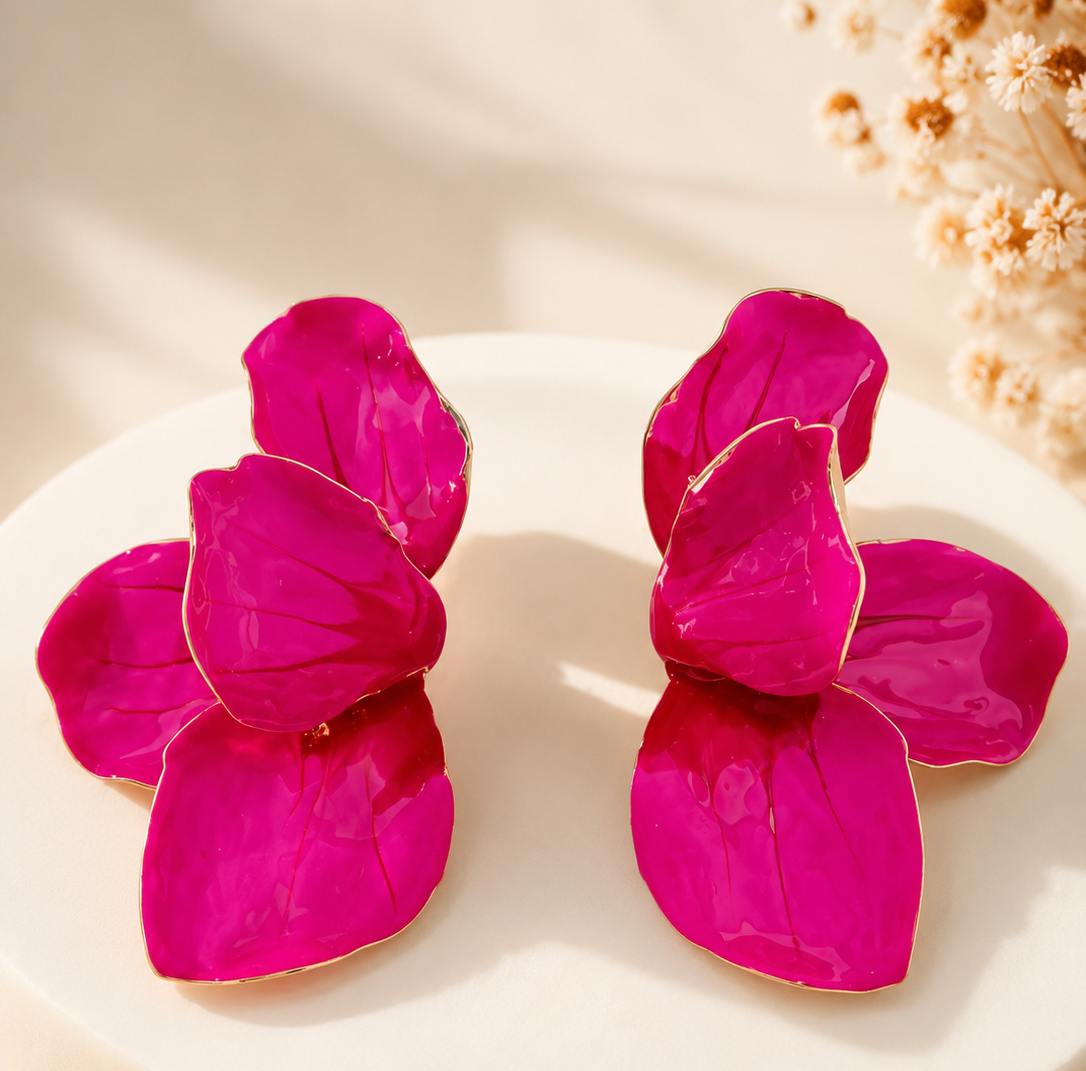 Boucle pétales glamour rose